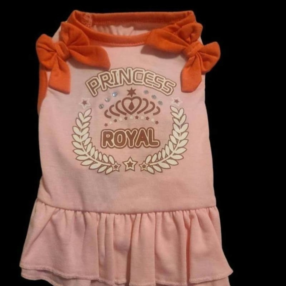 KYEESE Dog Dresses Pink with Bowtie Pet Dresses for Small Dogs Princess Sundress